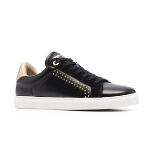 Zadig & Voltaire-Womens Leather Sneakers-ZD1747-Black / Gold - Size 40 / US 9.5